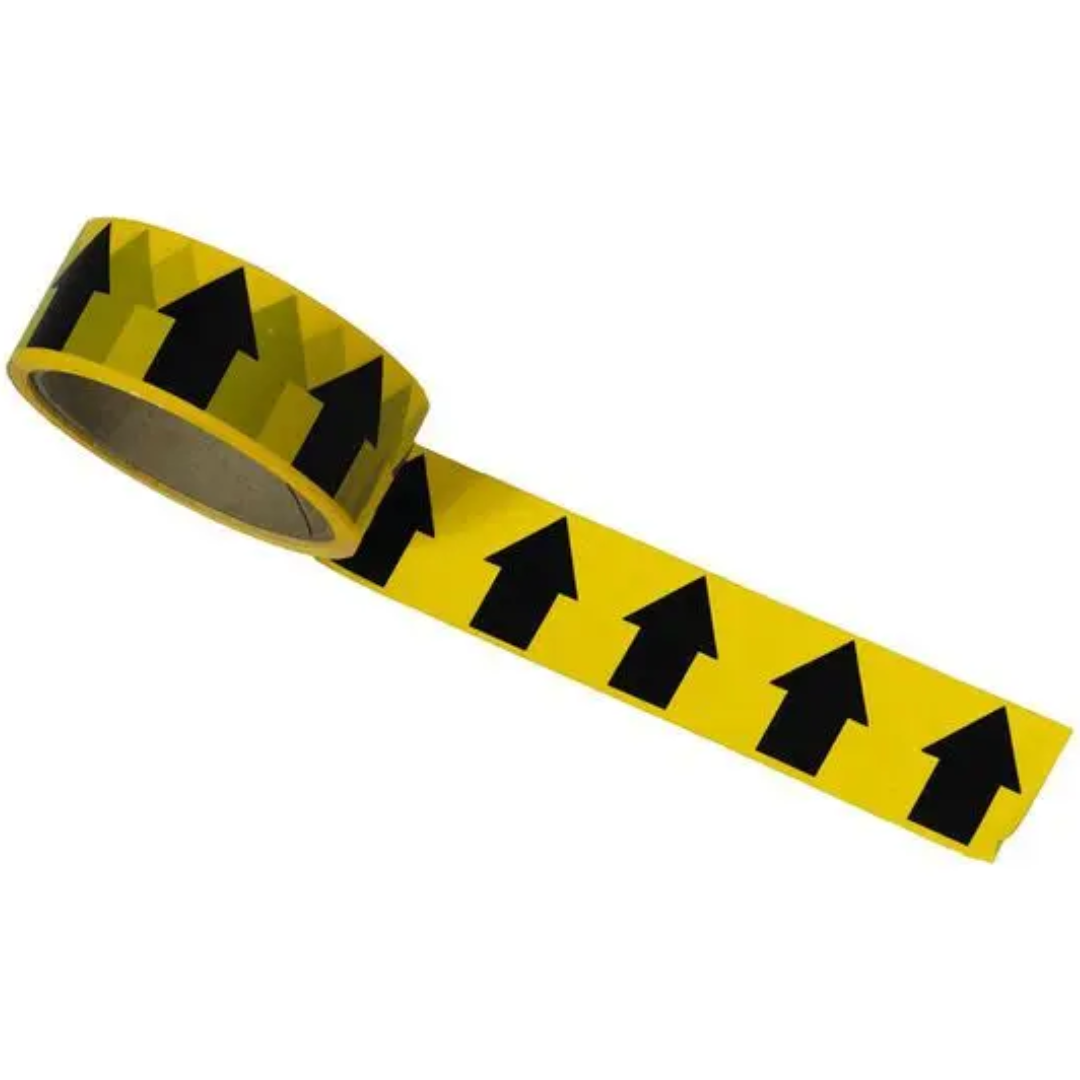 Identification Black Arrow On Yellow Tape 38mm X 33M