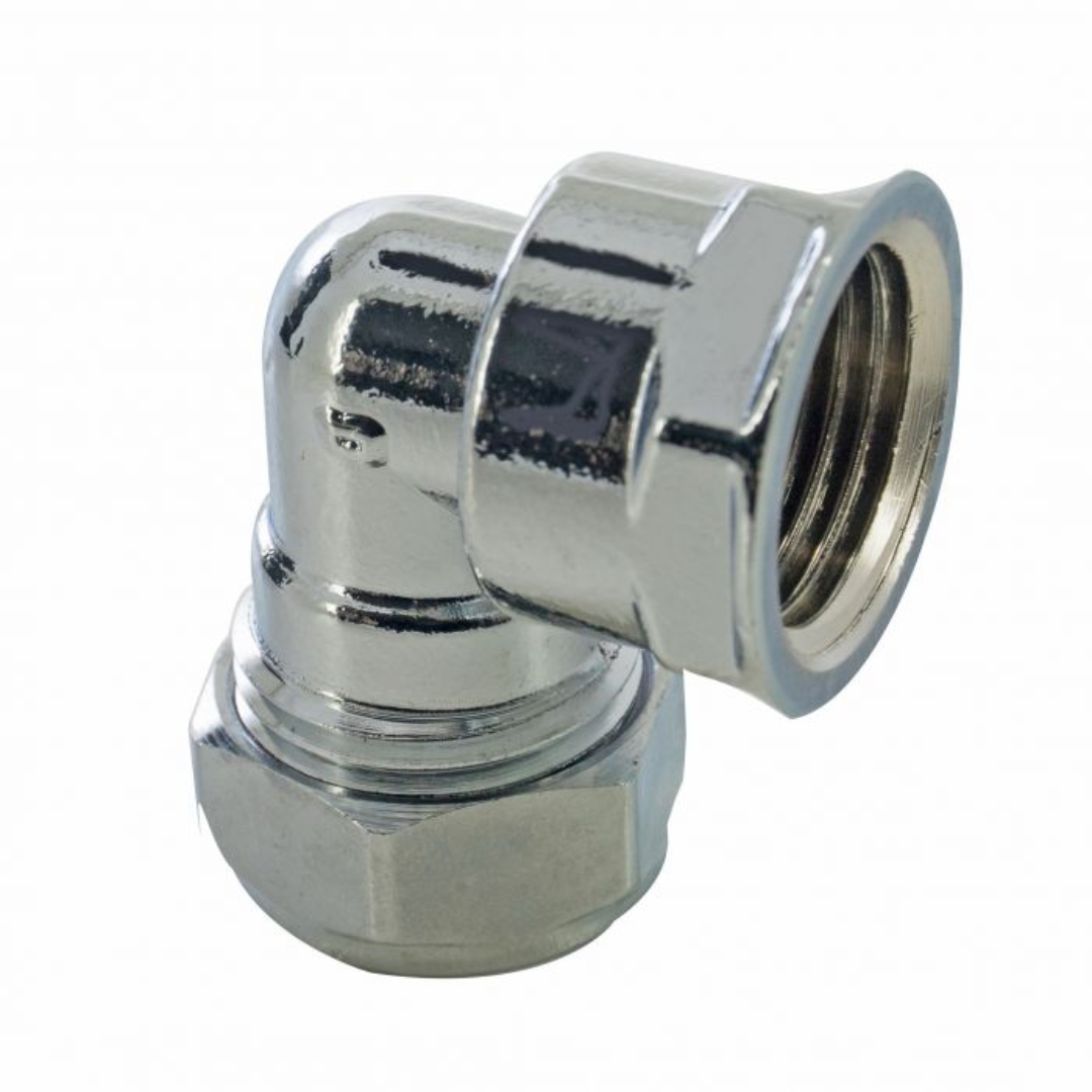 Chrome 90 Degree Female Iron Elbow