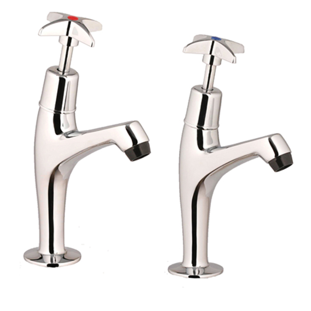 Crosshead Pillar Kitchen Taps (Pair)