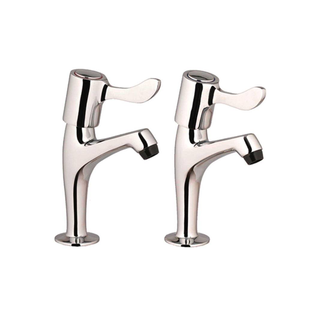 Lever Pillar Kitchen Taps (Pair)